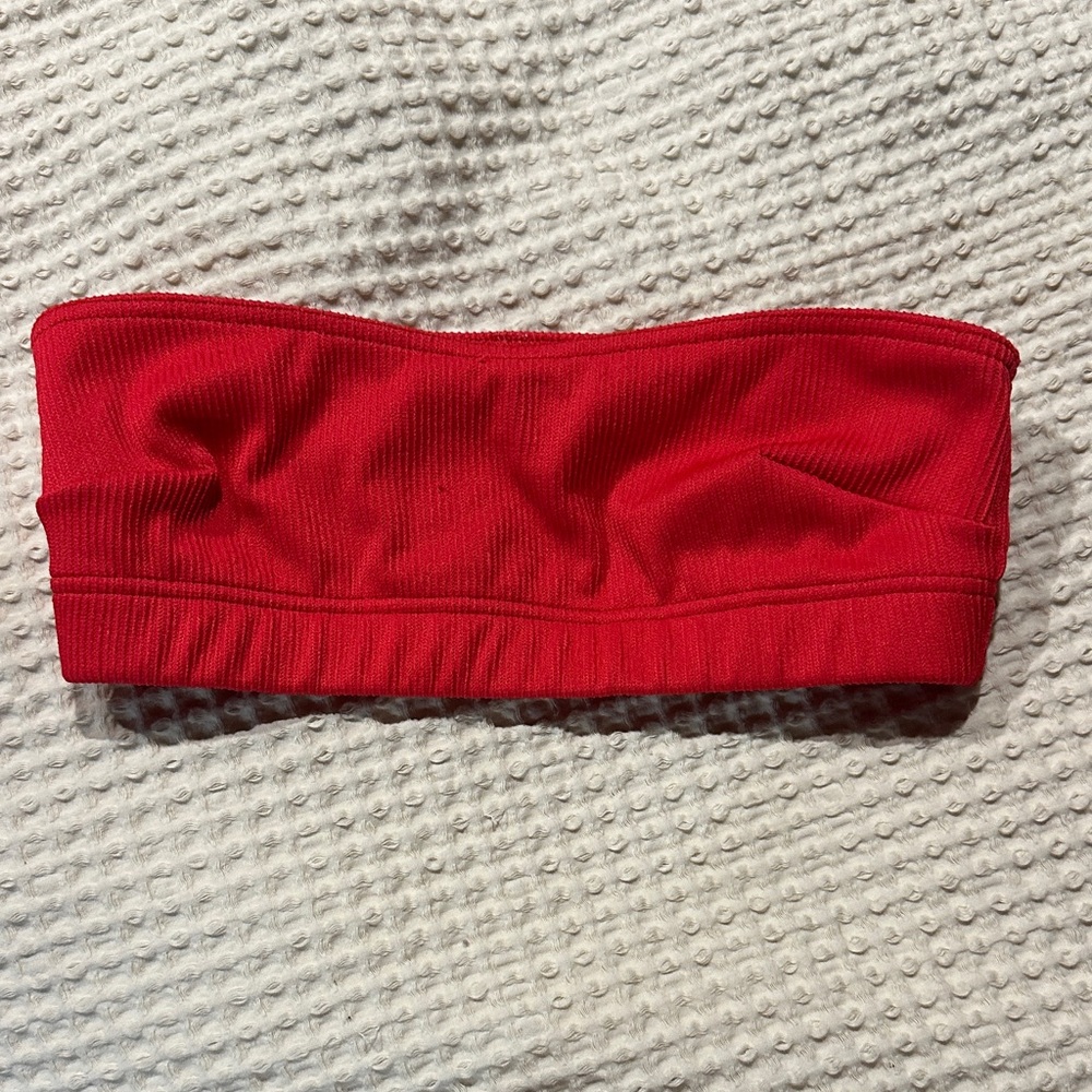 Missguided Red Bandeau Bikini Top